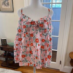 Free Assembly now front tank top.  Floral design.  Size XL